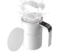 Tasse à café à remuer automatiquement avec mélangeur rotatif et affichage de la température - Gobelet mélangeur intelligent rechargeable pour lait, cacao, thé, chocolat chaud, bureau, maison et voyage
