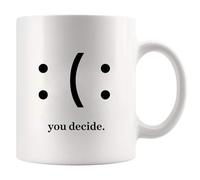 Tasse A Cafe À vous de décider : santé mentale heureuse ou triste Tasse | Beau Pere 2 pièces / 330 ml Réutilisable Tasses à cafe Élégant Tasses A Cafe Anniversaire FêTe