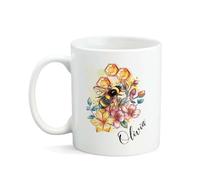 Tasse À Café Abeille Avec Fleur Mug Cadeau 330Ml | Gobelet Porcelaine Praticité Mug pour Cuisine Bureau Pause café