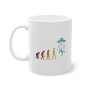 Tasse à café Alien Evolution Extraterrestre Théoricien du complot | Tasse Ufo Conspiracy Alien Blanc (03470C)