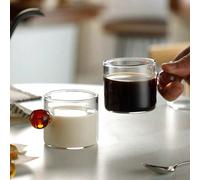Tasse à café américaine rétro de petite quantité pour latte et lait, ensemble de 6 tasses en verre pour restaurant et boissons froides Taille UniqueUnicoloreVerre