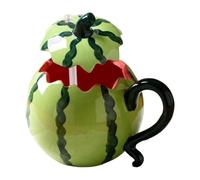 Tasse à café amusante 300 ml Gobelet pastèque avec couvercle à paille