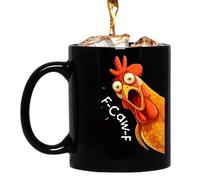 Tasse à café amusante, 350 ml, tasse à café fantaisie en céramique avec poignée confortable, tasse à boire amusante, tasse à lait de poule folle pour femme, anniversaire, Noël, maison, bureau, école