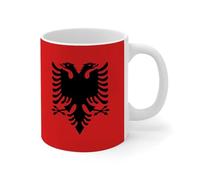 Tasse à café amusante avec drapeau national de l'Albanie, cadeaux nautiques inspirants en céramique, cadeaux simulés pour papa, lui, meilleure fille, 325 ml, blanc