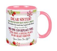 Tasse à café amusante pour sœur de la part de sœurs et frères