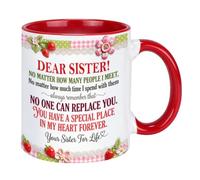 Tasse à café amusante pour sœur de la part de sœurs et frères