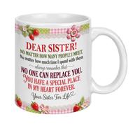 Tasse à café amusante pour sœur de la part de sœurs et frères