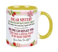 Tasse à café amusante pour sœur de la part de sœurs et frères