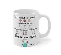 Tasse à café Apular F You 325 ml - I Hate Everyone, cadeau amusant pour elle ou lui
