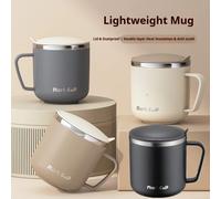 Tasse à café au lait en acier inoxydable de 400ml, tasse à café isolée scellée, tasses d'eau portables, isolation thermique, Thermos Anti-chute Grey