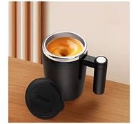 Tasse à café auto-mélangeuse en acier inoxydable, rechargeable et magnétique, mélangeur automatique pour café/lait/thé/chocolat chaud (noir)