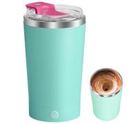 Tasse à café automatique avec agitateur magnétique - Tasse à café avec couvercle - Tasse à eau portable de 400 ml - Avec agitateur magnétique pour lait et lait