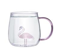 Tasse à café avec animaux 3D | Tasses d'animaux 3D en verre borosilicate transparent de 380 ml | Tasse à boire mignonne pour les voyages, la vie quotidienne, tasses portables de dessin animé pour