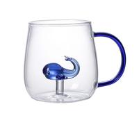 Tasse à café avec animaux - Tasse à boire avec animaux de dessins animés, statuette à l'intérieur de la tasse à café | Tasse à café amusante avec figurine avec boissons au design animal, ta, Baleine