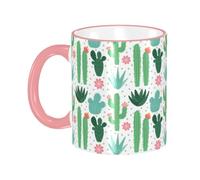 Tasse à café avec anse en forme de cactus et de plantes succulentes, tasse à thé, tasse à boire, tasses à café en céramique réutilisables, tasses de voyage amusantes,les cadeaux, 325 ml
