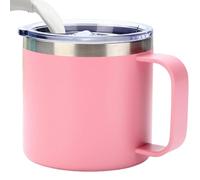 Tasse à café avec couvercle, tasses de voyage portables, Gobelets multi-usages en acier inoxydable, Tasse à double paroi de 12 onces, tasses à café anti-versement avec couvercle et poignée pour