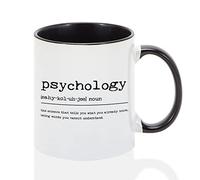 Tasse à café avec définition de la psychologie - Tasse amusante de psychologie - Tasse noire à deux tons - Tasse fantaisie de 325 ml
