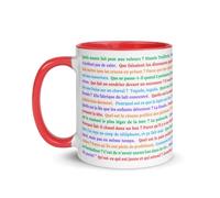 Tasse à Café avec des blagues Marrantes Rouge avec Mots Amusants, Mug en Céramique