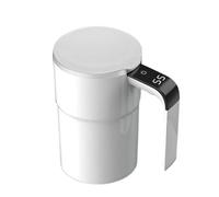 Tasse à café avec indicateur de température 260 g | Mixeur magnétique automatique | Bocal de voyage électrique portable pour chocolat chaud au lait et au cacao, cadeau intelligent