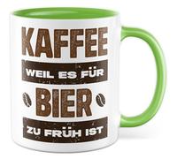 Tasse à café avec inscription en allemand - Cadeau de café parce qu'il est trop tôt pour la bière - Tasse à café 330 ml en céramique - Tasse à café - Tasse à café