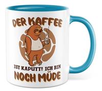 Tasse à café avec inscription en allemand - Cadeau Le café est cassé ! Je suis encore fatigué... - Tasse à café 330 ml en céramique - Travail de bureau Sarcasme Travail Bureau Tasse à café
