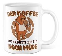 Tasse à café avec inscription en allemand - Cadeau Le café est cassé ! Je suis encore fatigué... - Tasse à café 330 ml en céramique - Travail de bureau Sarcasme Travail Bureau Tasse à café