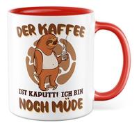 Tasse à café avec inscription en allemand - Cadeau Le café est cassé ! Je suis encore fatigué... - Tasse à café 330 ml en céramique - Travail de bureau Sarcasme Travail Bureau Tasse à café
