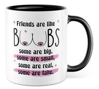 Tasse à café avec inscription en allemand « Geschenk Friends are like boobs » - Tasse à café 330 ml en céramique - Meme Friends Drôle Sarcasme Humour