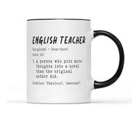 Tasse à café avec inscription « English Teacher Definition » - Tasse à thé et café humoristique - Idée cadeau pour les élèves (poignée noire)