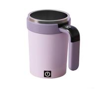 Tasse à café avec mélangeur automatique avec affichage numérique de la température, mélangeur magnétique rechargeable par USB pour café, thé, chocolat chaud ou lait, ABS et acier inoxydable (violet)