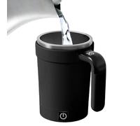 Tasse à café avec mélangeur automatique - Gobelet isotherme en acier inoxydable noir de 400 ml - Tasse à mélange électrique rechargeable - Mélangeur magnétique pour bureau, maison