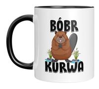 Tasse à café avec motif - Bobr Kurwa - Meme célèbre - Idée cadeau amusante - viral - Tasse avec motif animal - Cadeau d'anniversaire - Beaver - Biber - Bober - Noire