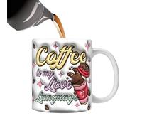 Tasse à café avec phrase, tasse à café en céramique sur le thème du café de 350 ml - Tasse à eau potable pour café, thé, chocolat chaud, tasse à lait pour petit déjeuner pour homme et femme
