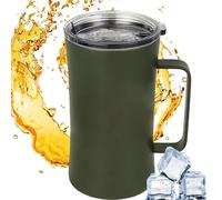 Tasse à café avec poignée, bouteille d'eau portable avec couvercle, 600 ml multifonction anti-goutte pour randonnée, bureau, camping et voyage
