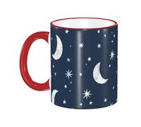 Tasse à café avec poignée, motif ciel nocturne, lune et étoiles, tasse à thé, tasse à boire, tasses à café en céramique réutilisables, tasses à café amusantes et originales, tasses, cadeaux, 325 ml