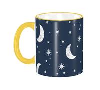 Tasse à café avec poignée, motif ciel nocturne, lune et étoiles, tasse à thé, tasse à boire, tasses à café en céramique réutilisables, tasses à café amusantes et originales, tasses, cadeaux, 325 ml