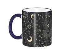 Tasse à café avec poignée, motif lune, soleil, planètes, astronomie, étoiles, tasse à thé, tasse à boire, tasses à café en céramique réutilisables, drôles et originales, tasses, cadeaux, 325 ml