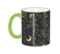 Tasse à café avec poignée, motif lune, soleil, planètes, astronomie, étoiles, tasse à thé, tasse à boire, tasses à café en céramique réutilisables, drôles et originales, tasses, cadeaux, 325 ml