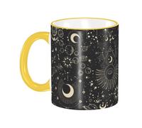Tasse à café avec poignée, motif lune, soleil, planètes, astronomie, étoiles, tasse à thé, tasse à boire, tasses à café en céramique réutilisables, drôles et originales, tasses, cadeaux, 325 ml