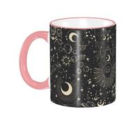 Tasse à café avec poignée, motif lune, soleil, planètes, astronomie, étoiles, tasse à thé, tasse à boire, tasses à café en céramique réutilisables, drôles et originales, tasses, cadeaux, 325 ml