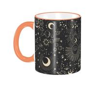 Tasse à café avec poignée, motif lune, soleil, planètes, astronomie, étoiles, tasse à thé, tasse à boire, tasses à café en céramique réutilisables, drôles et originales, tasses, cadeaux, 325 ml