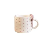 Tasse à café avec ruban & cœur Rose l Douce tasse à thé pour femme - Tasse romantique pour café, thé ou cacao, cadeau pour femme