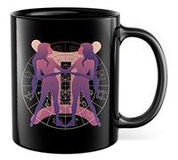 Tasse à café avec signe du zodiaque Gémeaux - Cadeau astrologique - Cadeau astrologique - Cadeau astrologie - Pour anniversaire, tasse à thé - Naissance - Horoscope - Constellations (noir)