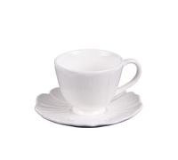 Table Passion – Tasse à café avec sous-tasse Ginkgo – Porcelaine blanche 10 cl (lot de 6)