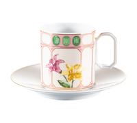 Tasse à café avec sous-tasse Idyllia, Porcelaine, Motif imprimé cristal, fleur, Multicolore OS