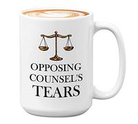 Tasse à café avocat - Opposing Counsel's Tears - Law Student Law School Attorney Advocate Plaintiff Defense 445,2 g Blanc