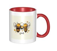 Tasse à café Bee Love Honey avec anse, grande tasse en porcelaine de 325 ml pour boissons chaudes/froides, tasse à thé en céramique pour hommes et femmes, tasse à café amusante, cadeau de pendaison