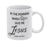 Tasse à café blanche 10 citations sur le café le matin quand je me lève, donnez-moi Jésus et du café, tasse à cacao de vacances, tasse à café drôle et rustique, tasses en céramique fantaisie, ferme, m
