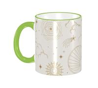 Tasse à café Boho Chic Soleil Lune Galaxie Étoiles Nuages avec anse Tasse à thé Tasses à boire Tasses à café en céramique réutilisables Drôle Nouveauté Tasses à café Tasse de voyage Accessoires de b
