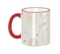 Tasse à café Boho Chic Soleil Lune Galaxie Étoiles Nuages avec anse Tasse à thé Tasses à boire Tasses à café en céramique réutilisables Drôle Nouveauté Tasses à café Tasse de voyage Accessoires de b